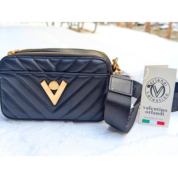 New Valentino Orlandi Quilted Leather Camera Bag | NWT | MSRP $260 - Picture 12 of 14